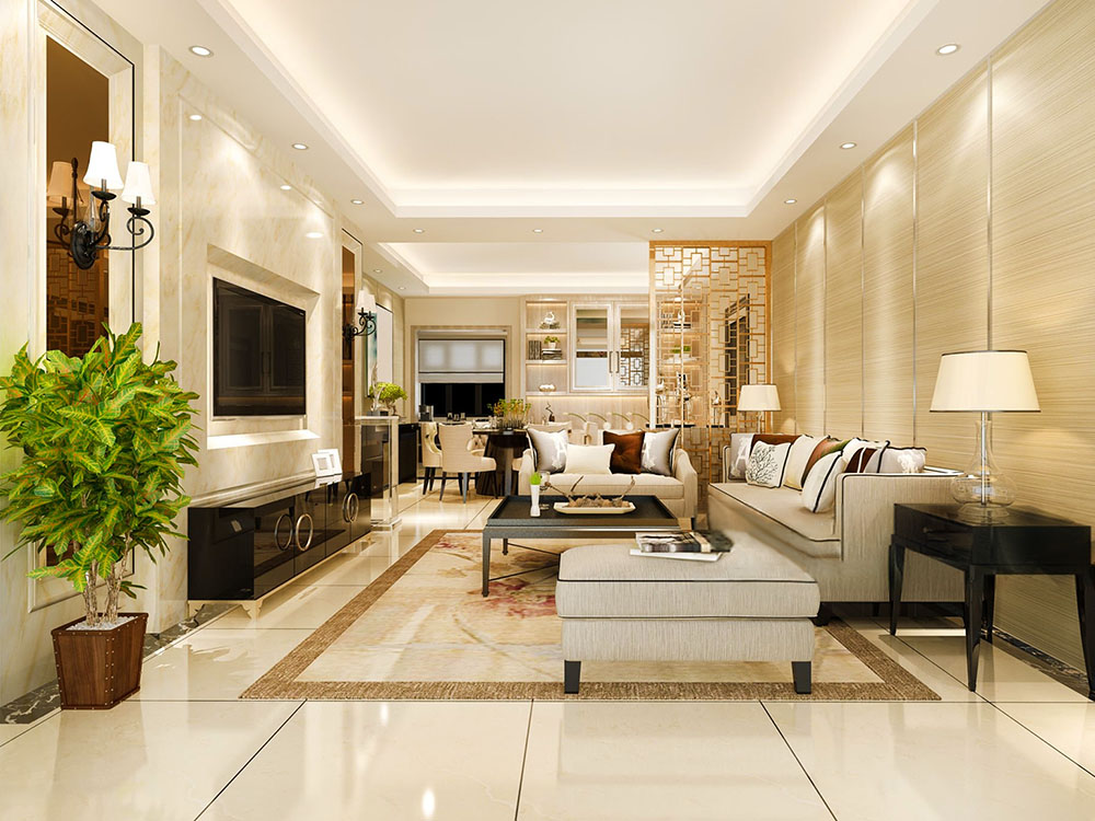 Living Room with plenty of lights